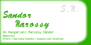 sandor marossy business card